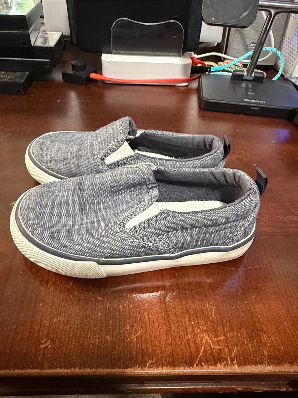 GAP Kids Chambray Slip-On Sneakers in Heather Blue